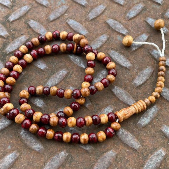 Wood Prayer Beads Tasbeeh Muslim Religious Bead Tan/Brown Handmade - Picture 10 of 10